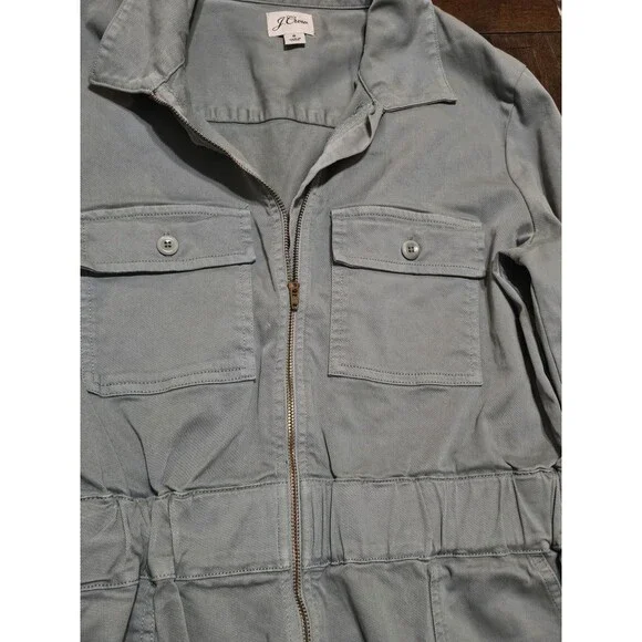 J. Crew Dress  Womens  Zip Front Chino 8  Long Sleeve Gree Granolagirl Academia - Picture 7 of 16